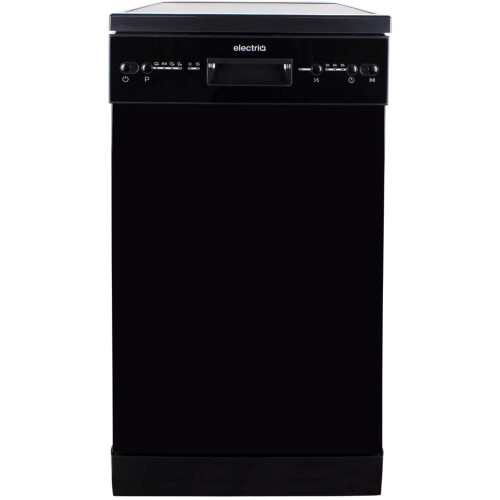 electriQ 10 Place Slimline Freestanding Dishwasher - Black