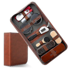 Horsehair Shoe Brush Set Leather Care Cleaning Polishing Tools Cleaner Shoehorn White Shoes Maintenance Kit Soft Wood Washing