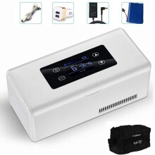 Mini Medicine Refrigerator and Insulin Cooler for Car,Small Fridge Case Portable Insulin Refrigerator Travel,Outdoor Home - Box for Medication,with B