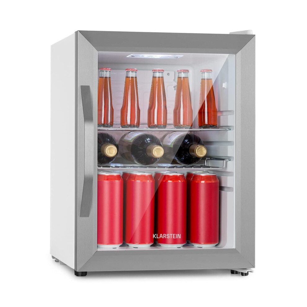 Klarstein Beersafe Crystal White Beer Fridge, Beverage Fridges With Gl