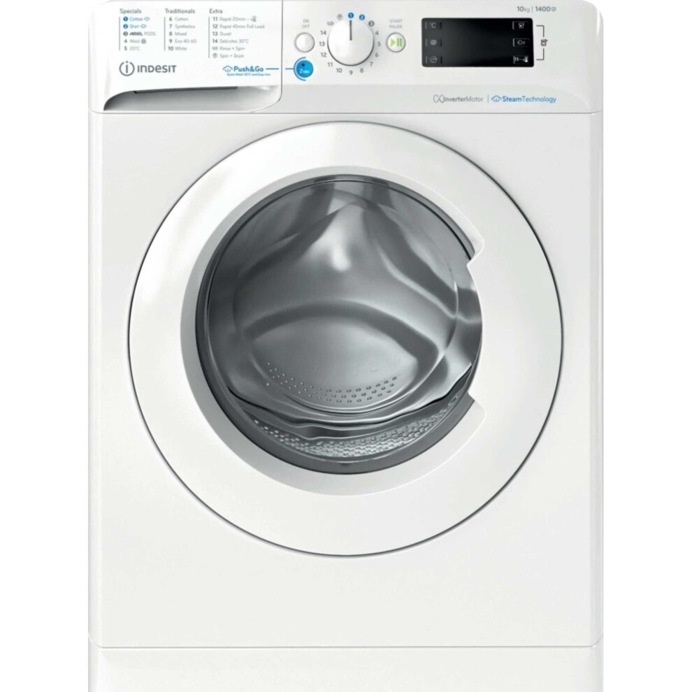 Indesit Bwe 101496X Wv Uk Push&Go With Steam White