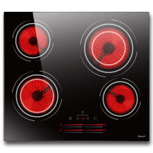 Disaenvir Electric Cooktop in Ceramic 4 Zones, 4