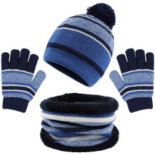 Kids Winter Hat, Scarf & Gloves Set – Knitted