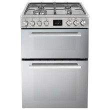 electriQ 60cm Double Oven Dual Fuel Cooker with
