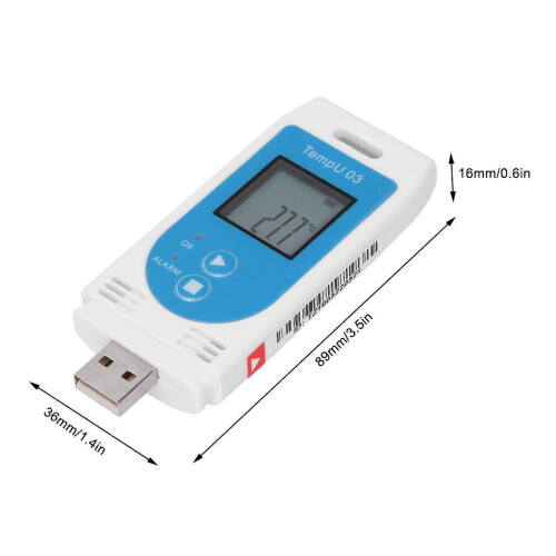 Rechargeable LCD USB Temperature & Humidity Data Logger with PDF/CSV Reports 2