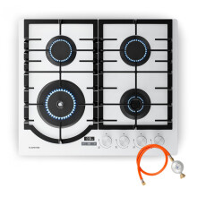 Klarstein Ignito Gas Hob, 4-Burner Aluminum, 8000W, Timer