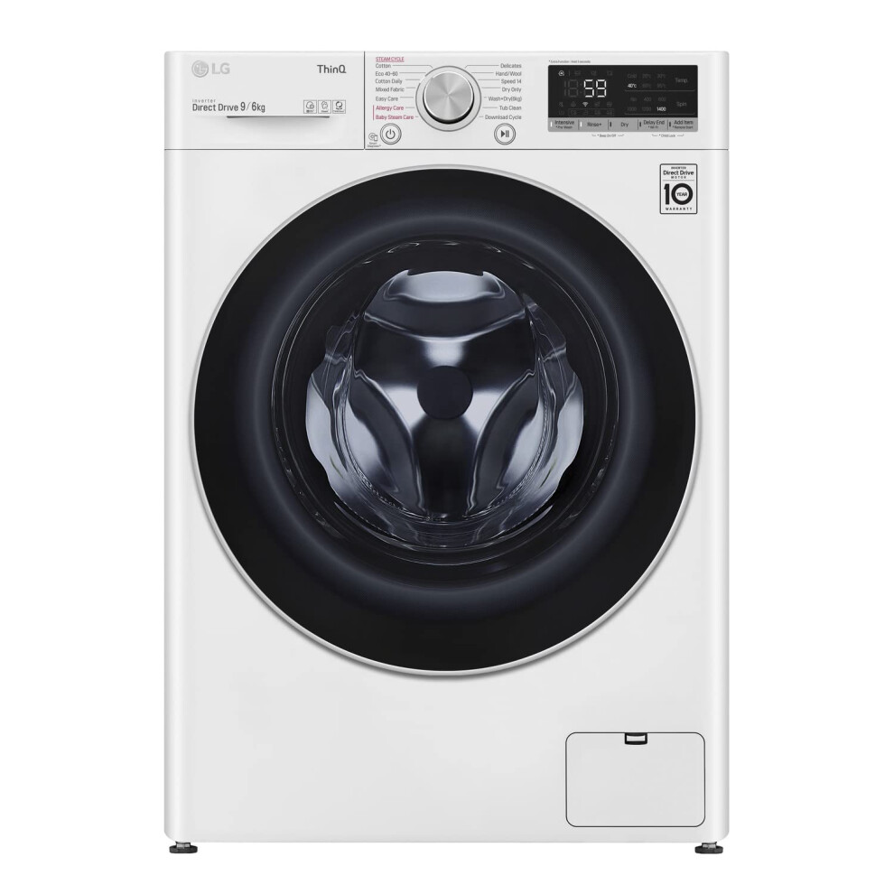 Lg V6 Fwv696wse Steam 9Kg/6Kg Freestanding Washer Dryer