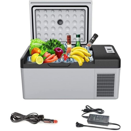 JvFbjLF Mini Portable 15L Refrigerator Compressor Car &