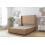 (4'6 Double, Latte) Sloomy Devonshire Dumfries Divan Bed Base No Drawers With 54" Wingback Headboard 1
