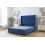 (4'6 Double, Navy) Sloomy Devonshire Plush Divan Bed Base No Drawers With 54" Wingback Headboard 1
