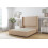 (4' Small Double, Pebble) Sloomy Devonshire Plush Divan Bed Base No Drawers With 54" Wingback Headboard 1