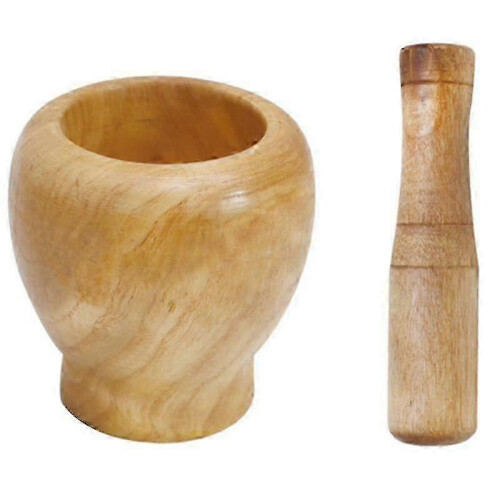 1 Set Knoblauchmörser aus Holz 1
