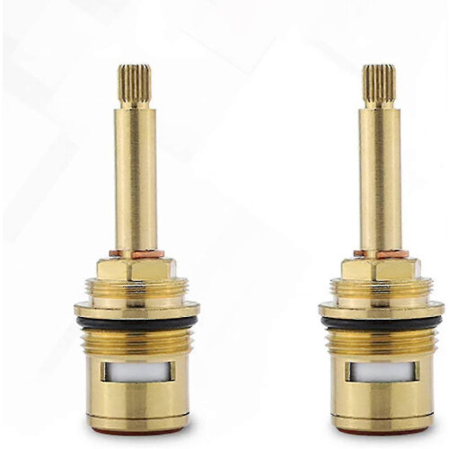 2pcs Brass Ceramic Faucet Valves Replacement Cartridges(red+blue) 1