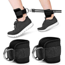 (black) Ankle Straps Leg Strength Training Weight bearing Power Strap Foot Ring For