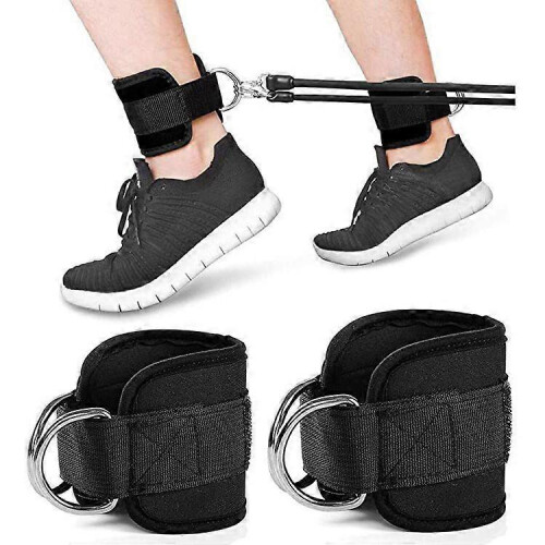 (black) Ankle Straps Leg Strength Training Weight bearing Power Strap Foot Ring For