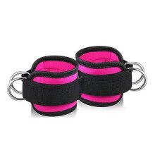 (Rose Red) Ankle Straps Leg Strength Training Weight bearing Power Strap Foot Ring For