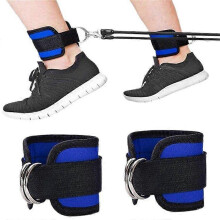 (blue) Ankle Straps Leg Strength Training Weight bearing Power Strap Foot Ring For