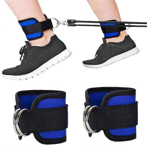 (blue) Ankle Straps Leg Strength Training Weight bearing Power Strap Foot Ring For
