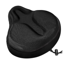 Sella per bicicletta extra larga con cinturino antiscivolo in gel, adatta a cyclette e cyclette stazionarie.