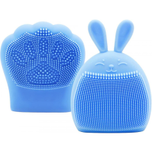 Set di spazzole per baby shower - Spazzola in silicone a forma di coniglietto per la crosta della culla - Esfolia e massaggia - Shampoo e sc