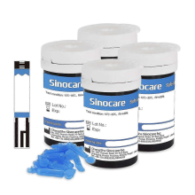 (100 strisce) Strisce e lancette per la misurazione della glicemia Sinocare Safe AQ Angel 50 pezzi-KAKA
