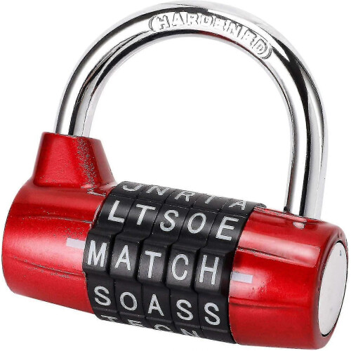 Gym Locker Lock, 5 Letter Combination Lock Password Sturdy Security Padlock (red) 1