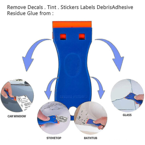 Plastic Scraper With Plastic Blades - Not Damage Removing Glues, Decals1set-blue 2