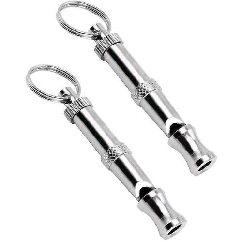 Professional Ultrasonic High Frequency Dog Whistle (2-Pack) Silver 1