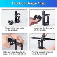 Portabotellas giratorio de 360?? para bicicleta, soporte para manillar, portabotellas para ni?os (1 pieza, negro)