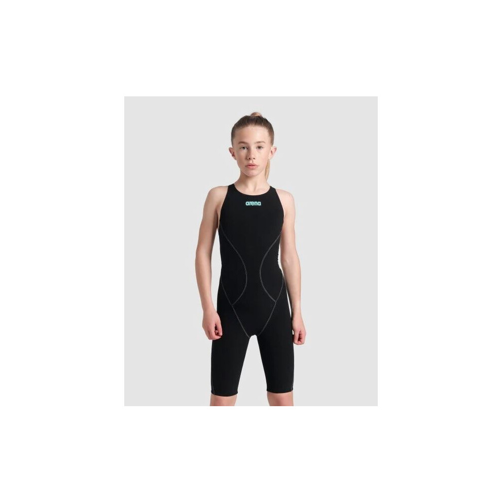 Arena (24) Power Skin Girl's Impulso Open Back Design Water Repellent Racing Suit Black