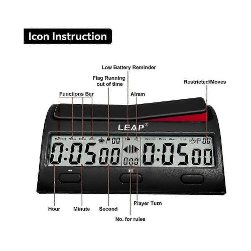 LEAP Chess Clock Advanced Digital Chess Timer with 7 Type 38 Timing Set Modes Professional Chess Clock Game TimerNEW 2