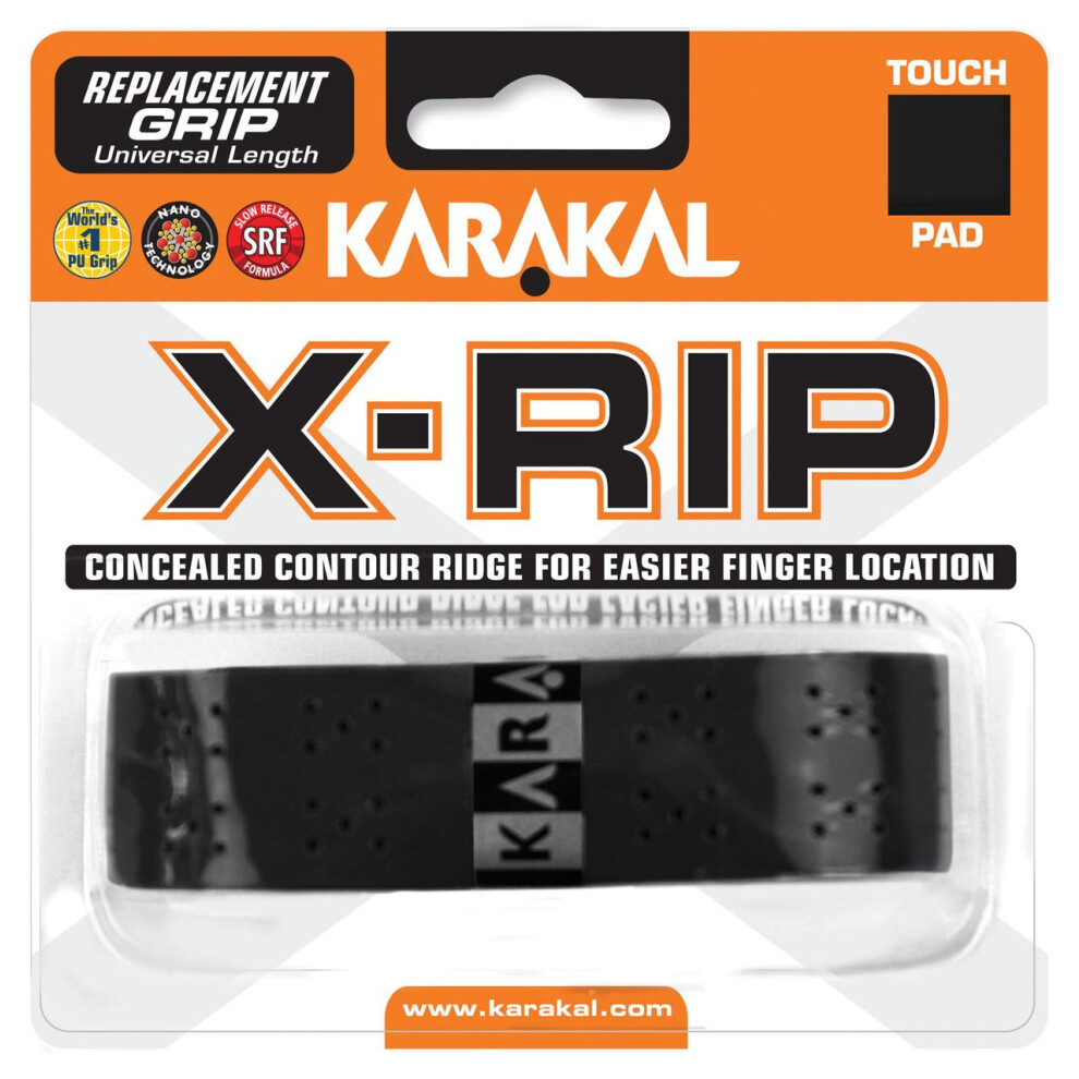 Karakal Pu X-Rip Grip In - Replacement - Cushioned - Self Adhesive Black
