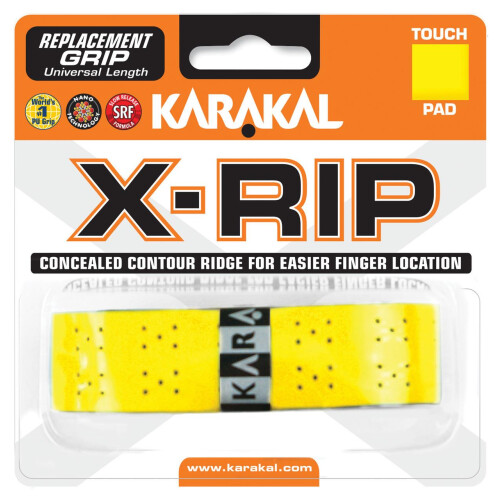 Karakal Karakal PU X-RIP Grip in Yellow - Replacement - Cushioned - Self Adhesive