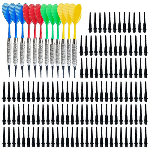 Professional Plastic Tip Darts Set with 12 Soft Tip Darts and 100 Additional Tips for Electronic Darts Boards 1