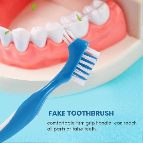 12 Pack Denture Brush Hard Denture Cleaning Brush False Teeth Brush Toothbrush 2