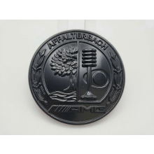 Compatibile con emblema adesivo AMG nero per cofano, logo Affalterbach, emblema adatto a Mercedes 65mm Apple Tree