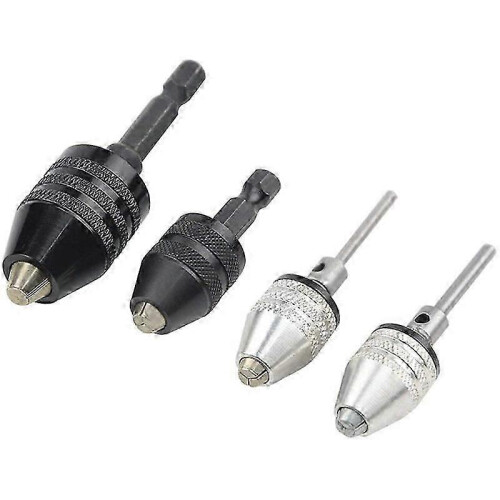4PCS Drill Chuck Quick Change Adapter Mini 3-Jaw Drill Chuck Screwdriver Adapter Electric Drill Conversion Chuck Set JP 1