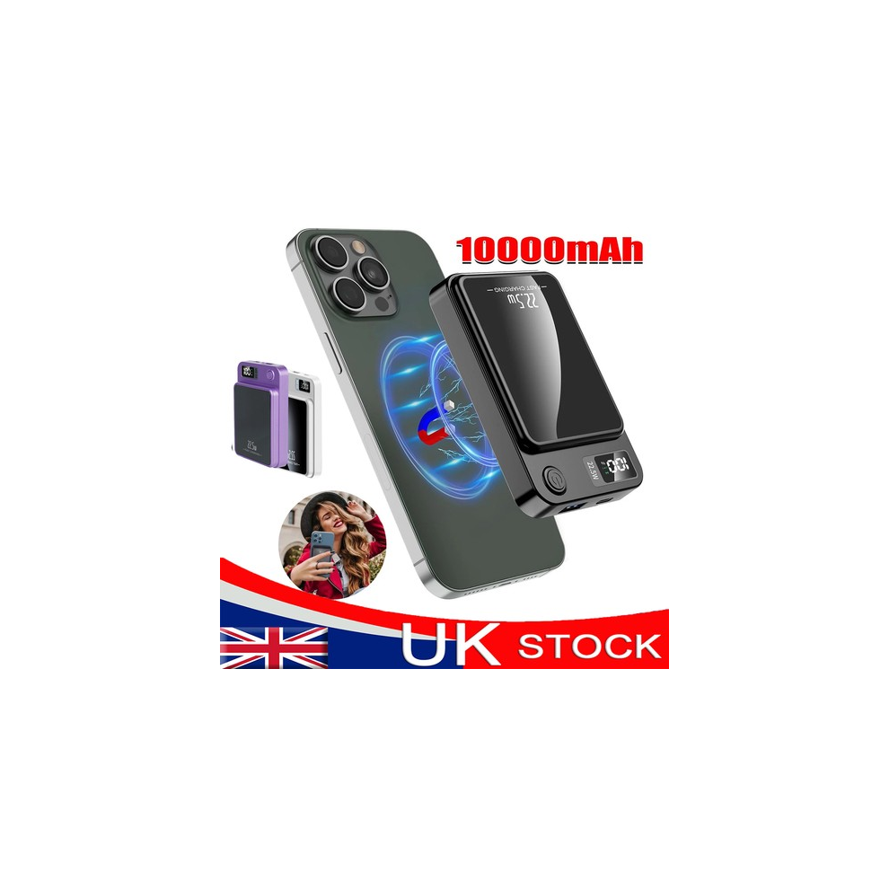 Magnetic Power 10000Mah Bank Wireless Charging For Iphone&Samsung Portable Size 66814696