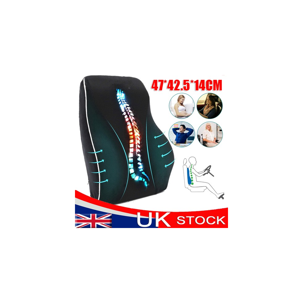 Lumbar Back Support Cushion Car Seat Wheelchair Office Chair Pillow Memory Foam