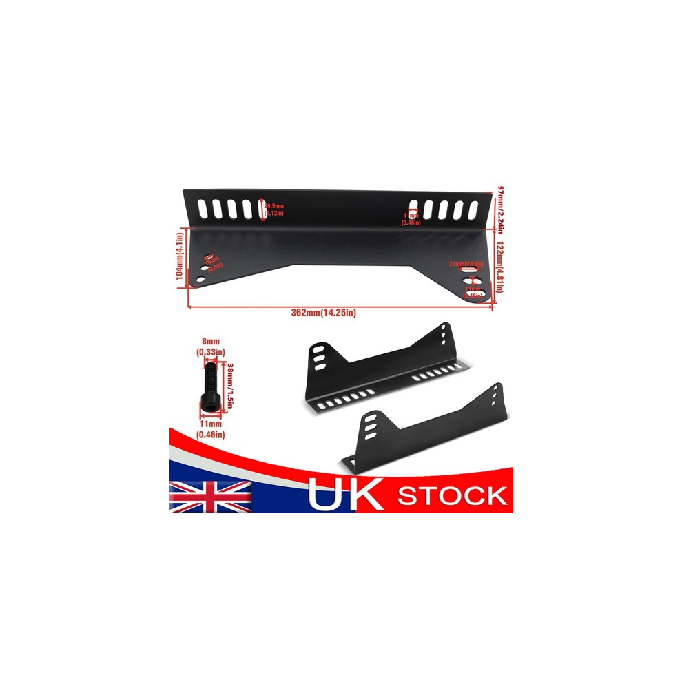 Pair Universal Rally Seat Side Mounts Brackets Race Bucket Fit For Sparco Cobra 42148685