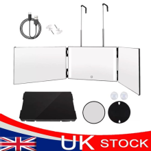 3 Way Mirror 360Self Cut LED Light Mirror Tri-fold Mirror for Self Hair-Cutting