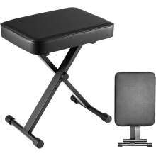 Folding Piano Stool Height Adjustable Keyboard Benche 154kg Load Black Padded