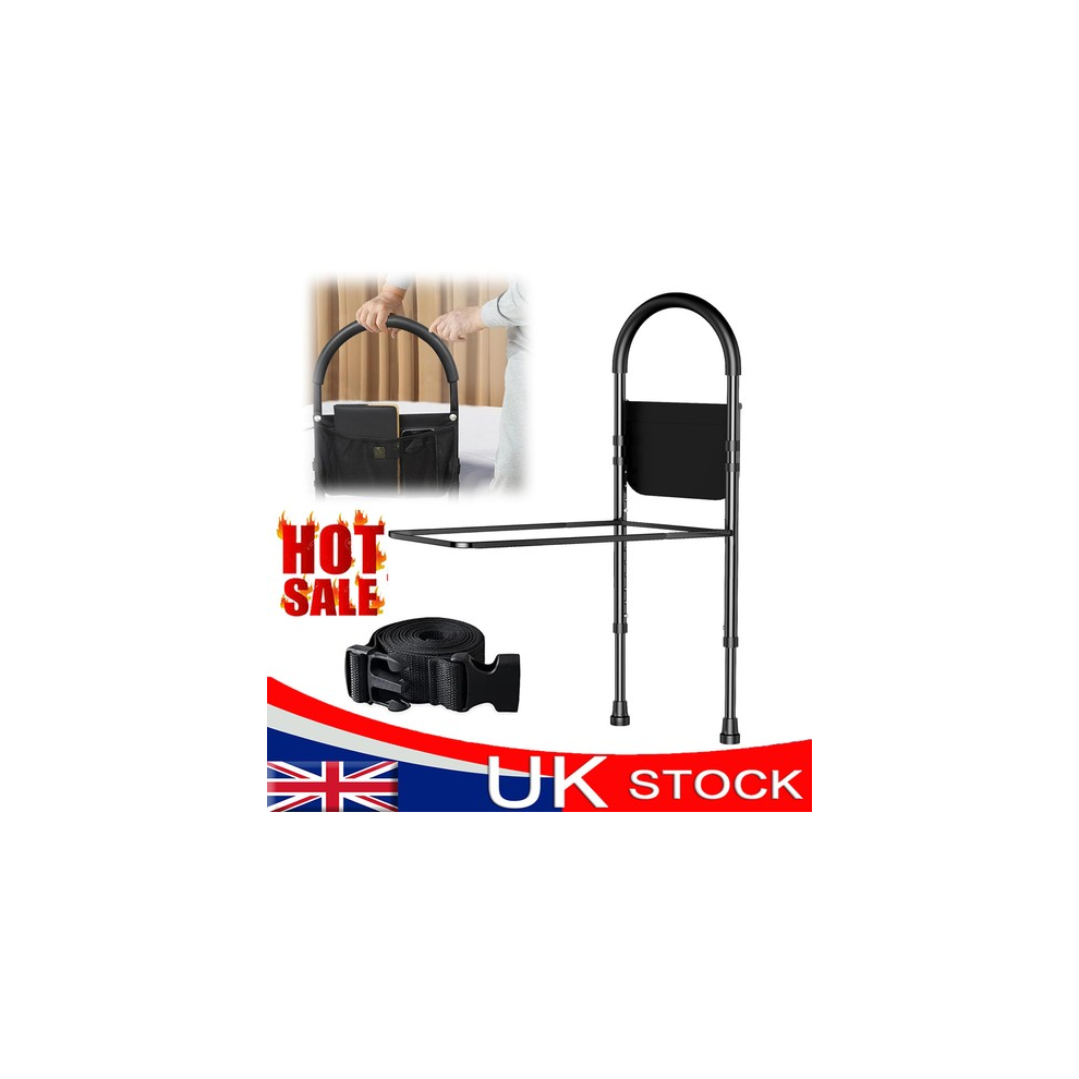 Bed Assist Safety Rail Adjustable Mobility Aid With Detachable Storage Pouch Uk