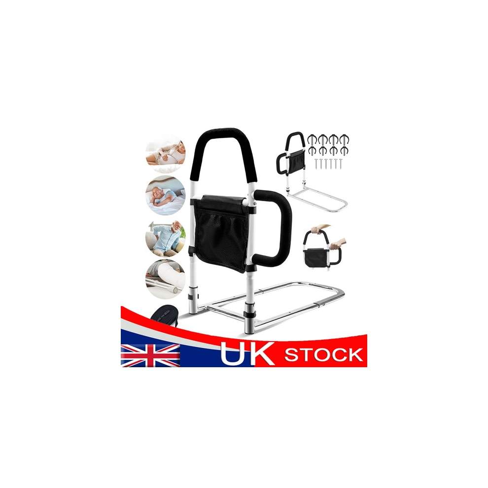 Bed Assist Safety Rail Adjustable Mobility Aid Detachable With Storage Pouch Uk