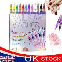 12Pcs Nail Pen Art Marker Set DIY 0.5mm Fine Tip Graffiti Drawing Embellishing