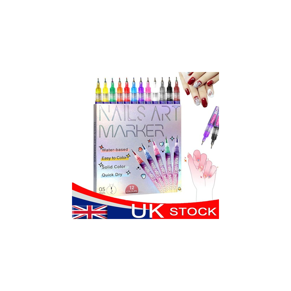 Nail 12Pcs Pen Art Marker Set Diy 0.5Mm Fine Tip Graffiti Drawing Embellishing