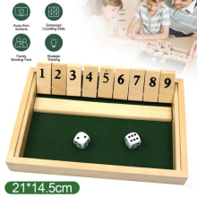 Shut The Box Game - 9 Numbers Dice Game Game Family Traditional Game Wooden Toy