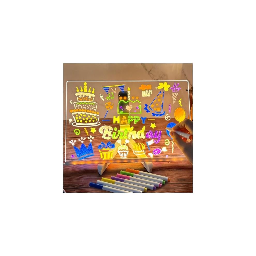 Photos - Other Toys LED NOTE BOARD WITH NIGHT LIGHT & 7 PENS - KIDS DRAWING & MESSAGE BOARD GIFT