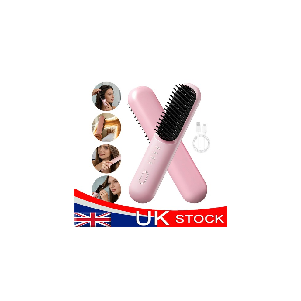 Portable Hair Straightener Brush Antiscald Hair Cordless Hair Straightener Brush