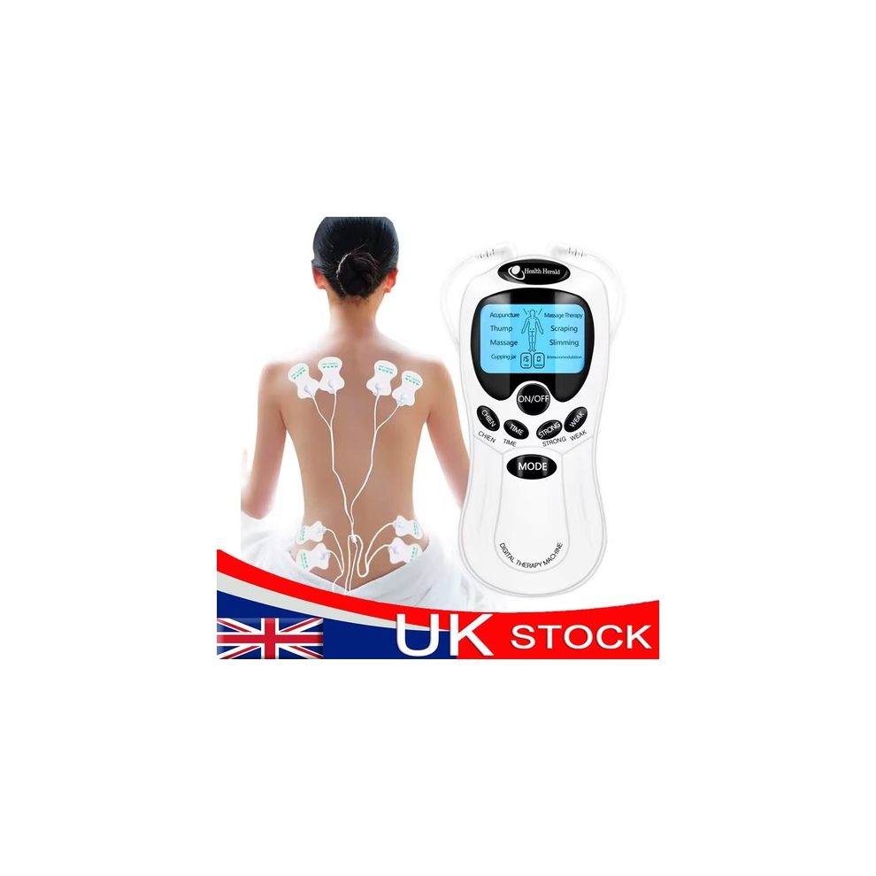 Tens Machine Therapy Pads Back Electrical Muscle Stimulator Massager Pulse